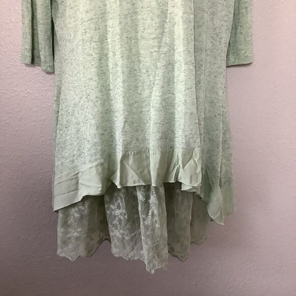 Green Fairycore Oversized Lagenlook Mori Kei Forest Fairy Ruffle Tunic Top M - Picture 3 of 5